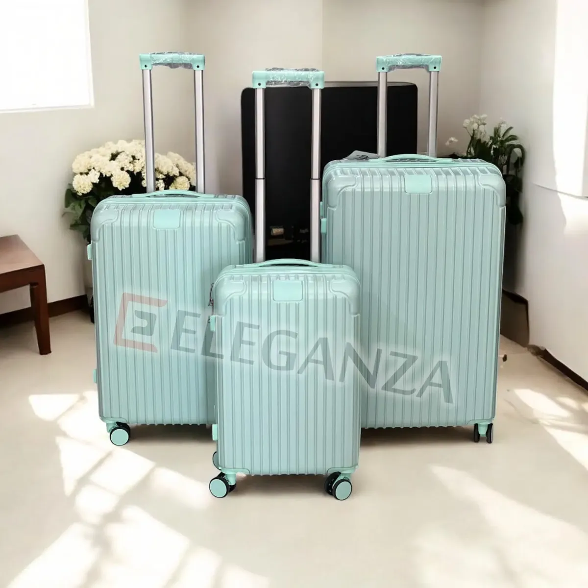 Série de 3 valises incassables ABM - Bleu Ciel